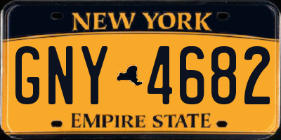 NY license plate GNY4682