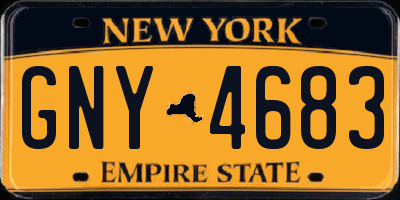 NY license plate GNY4683