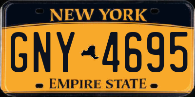 NY license plate GNY4695