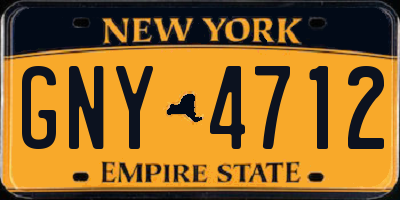 NY license plate GNY4712