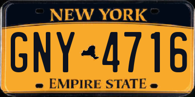 NY license plate GNY4716