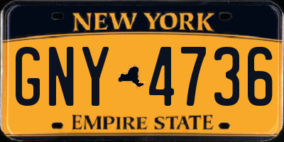 NY license plate GNY4736