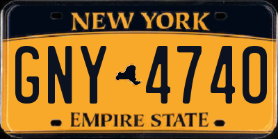 NY license plate GNY4740