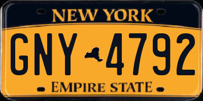 NY license plate GNY4792