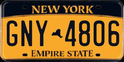 NY license plate GNY4806