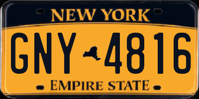 NY license plate GNY4816
