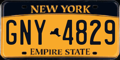 NY license plate GNY4829