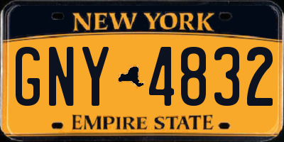 NY license plate GNY4832