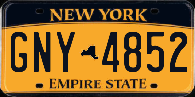 NY license plate GNY4852