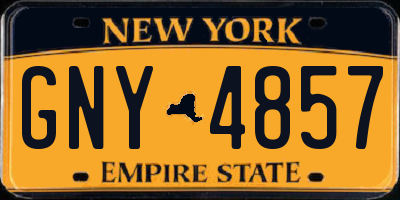 NY license plate GNY4857