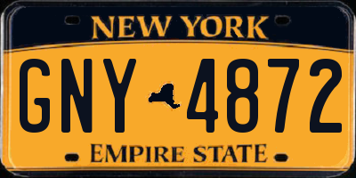 NY license plate GNY4872