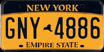 NY license plate GNY4886