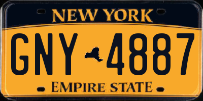 NY license plate GNY4887