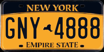 NY license plate GNY4888