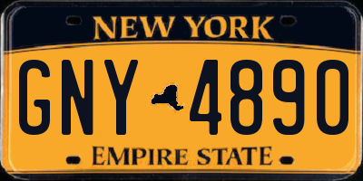 NY license plate GNY4890