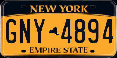 NY license plate GNY4894