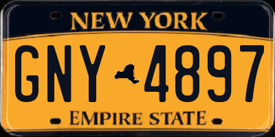 NY license plate GNY4897