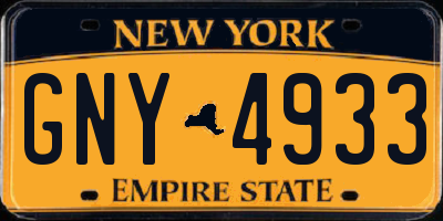 NY license plate GNY4933