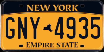 NY license plate GNY4935