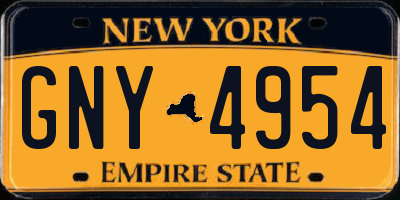 NY license plate GNY4954