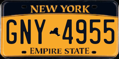 NY license plate GNY4955