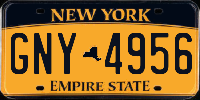 NY license plate GNY4956
