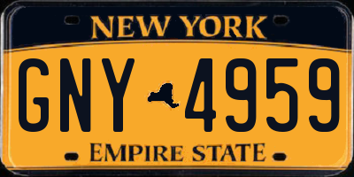 NY license plate GNY4959