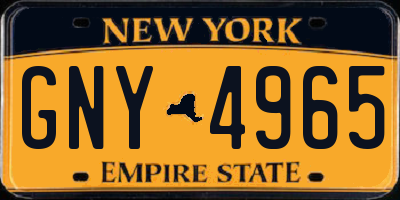 NY license plate GNY4965