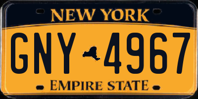 NY license plate GNY4967
