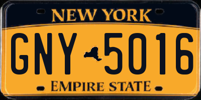 NY license plate GNY5016