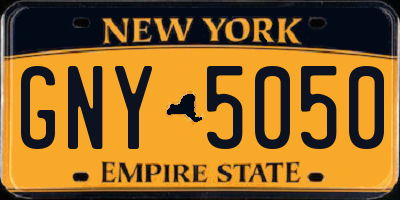 NY license plate GNY5050