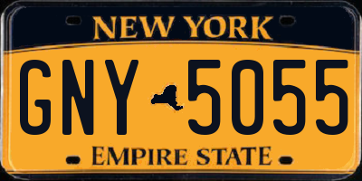 NY license plate GNY5055
