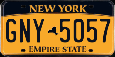 NY license plate GNY5057