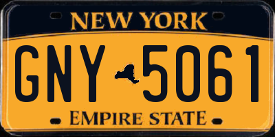 NY license plate GNY5061