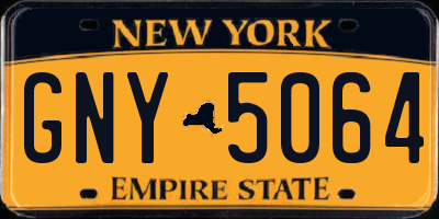 NY license plate GNY5064