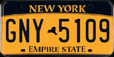 NY license plate GNY5109