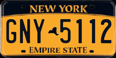 NY license plate GNY5112
