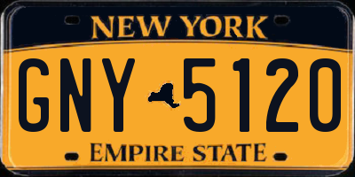 NY license plate GNY5120