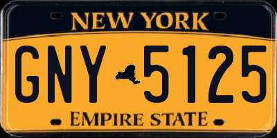 NY license plate GNY5125