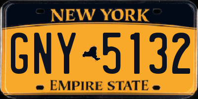 NY license plate GNY5132
