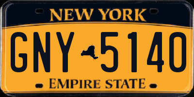NY license plate GNY5140