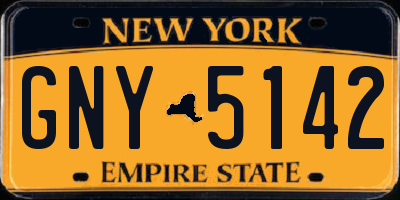 NY license plate GNY5142