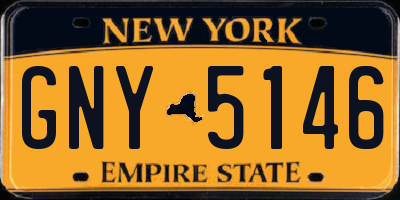 NY license plate GNY5146