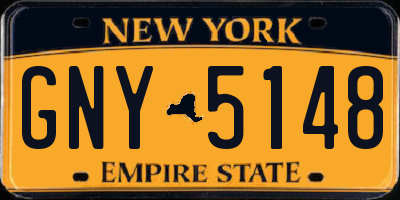 NY license plate GNY5148