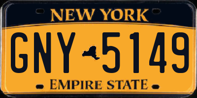 NY license plate GNY5149