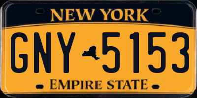NY license plate GNY5153