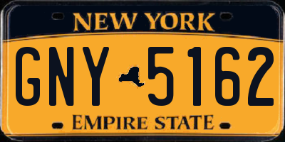 NY license plate GNY5162