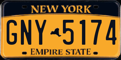 NY license plate GNY5174