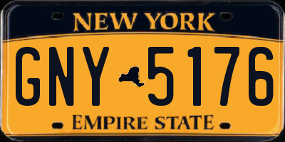 NY license plate GNY5176