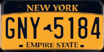 NY license plate GNY5184